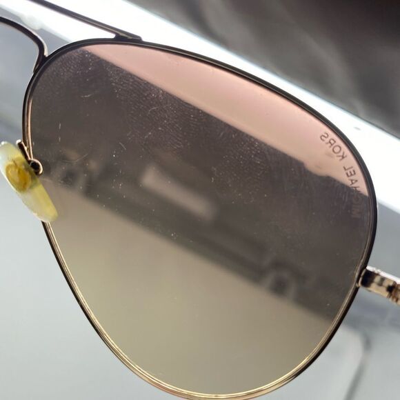 Michael Kors Red and Gold Aviator Sunglasses main image 4